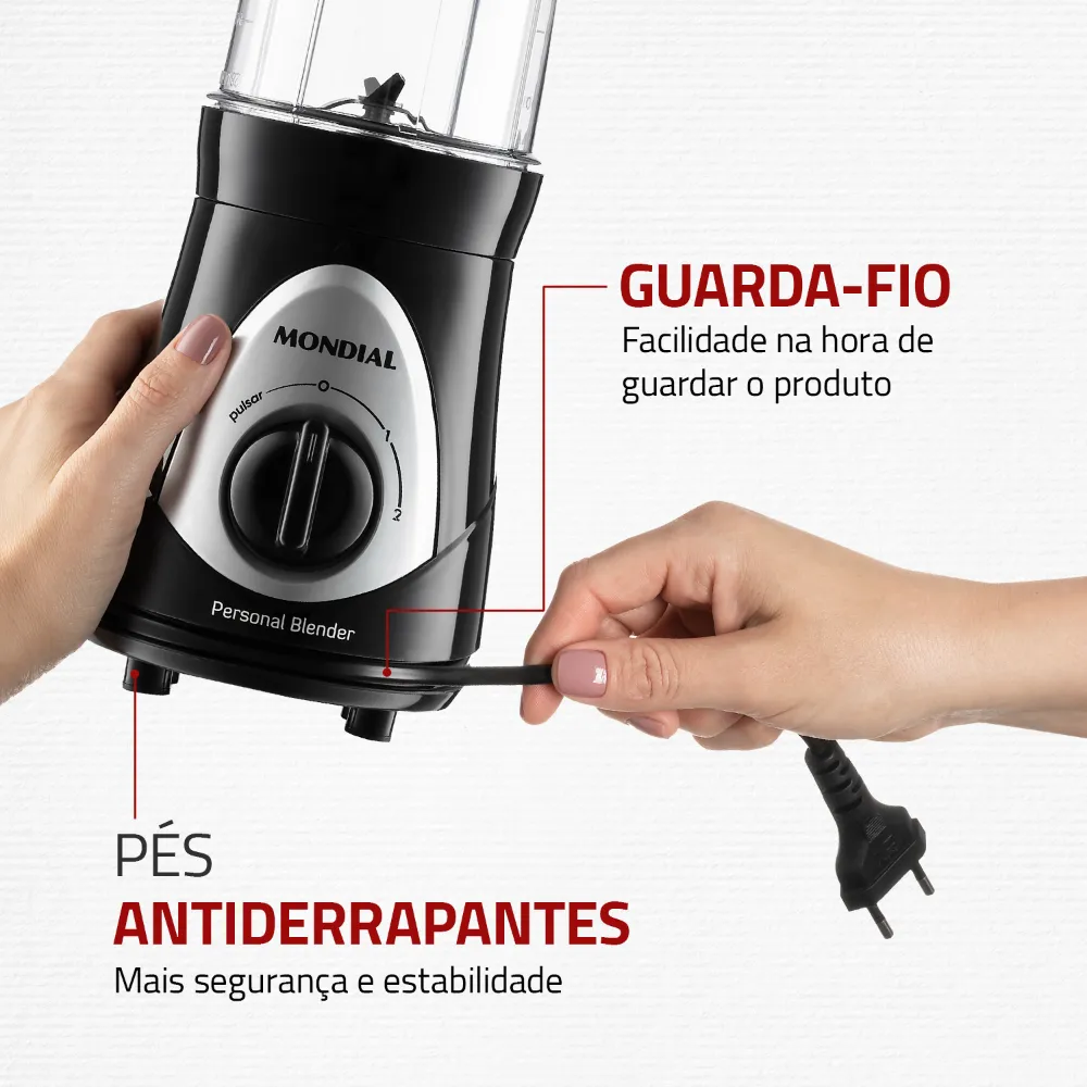 liquidificador portátil mondial personal blender facil de guardar